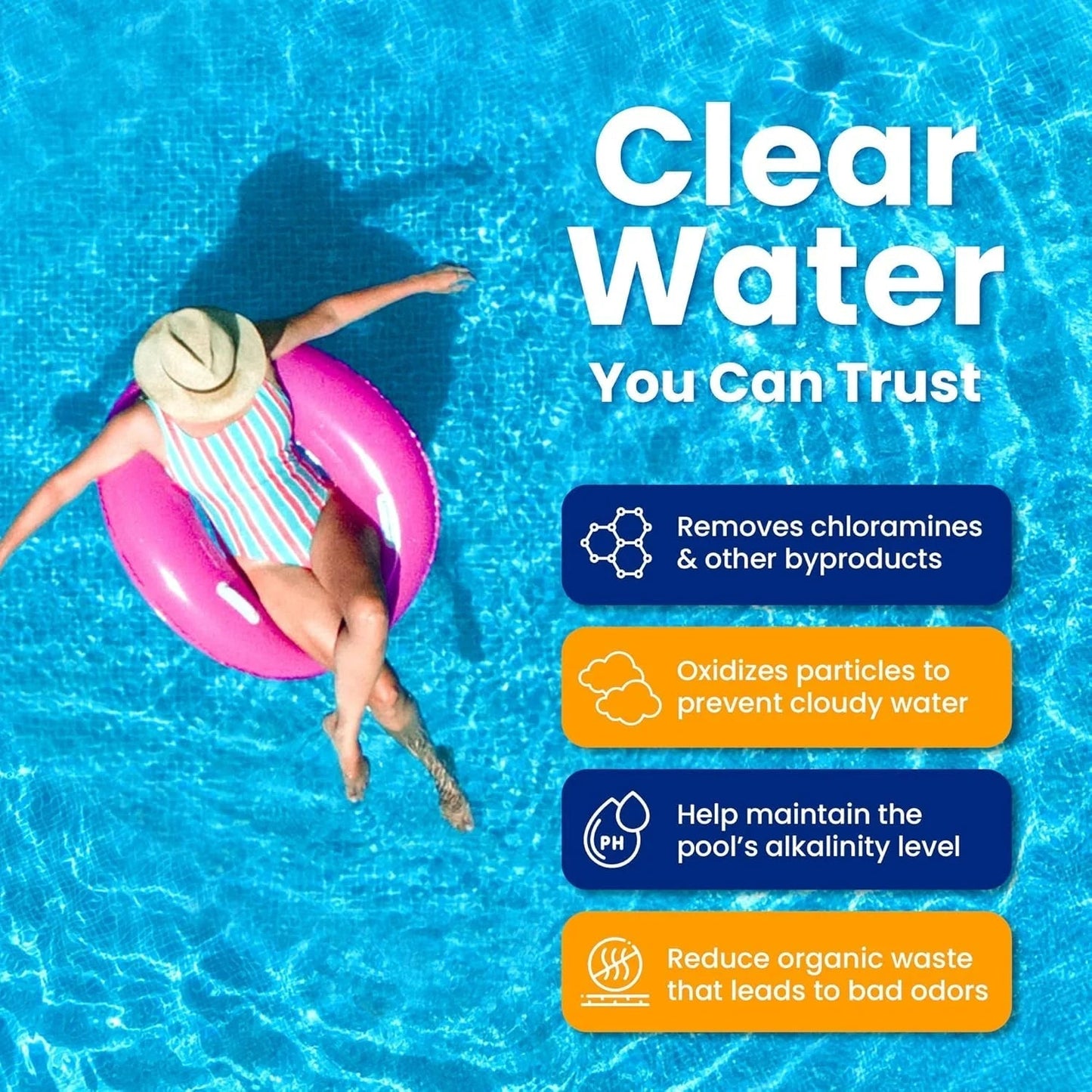 68% Calcium Hypochlorite Pool Shock for Swimming Pools - Chlorine Granules Swimming Pool Shock 50 lbs Bucket - Pool Chlorine for Inground and Above Ground Pool Treatment, Saltwater (50lbs)